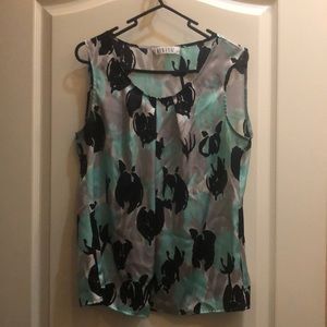 Kasper Blouse, medium, sleeveless, silky, worn 1-2